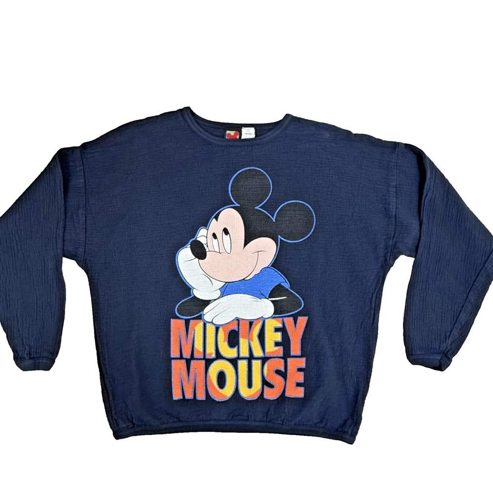 Vintage Mickey Unlimited Shirt Womens L Navy Mickey Mouse Graphic‎ Disney 90s